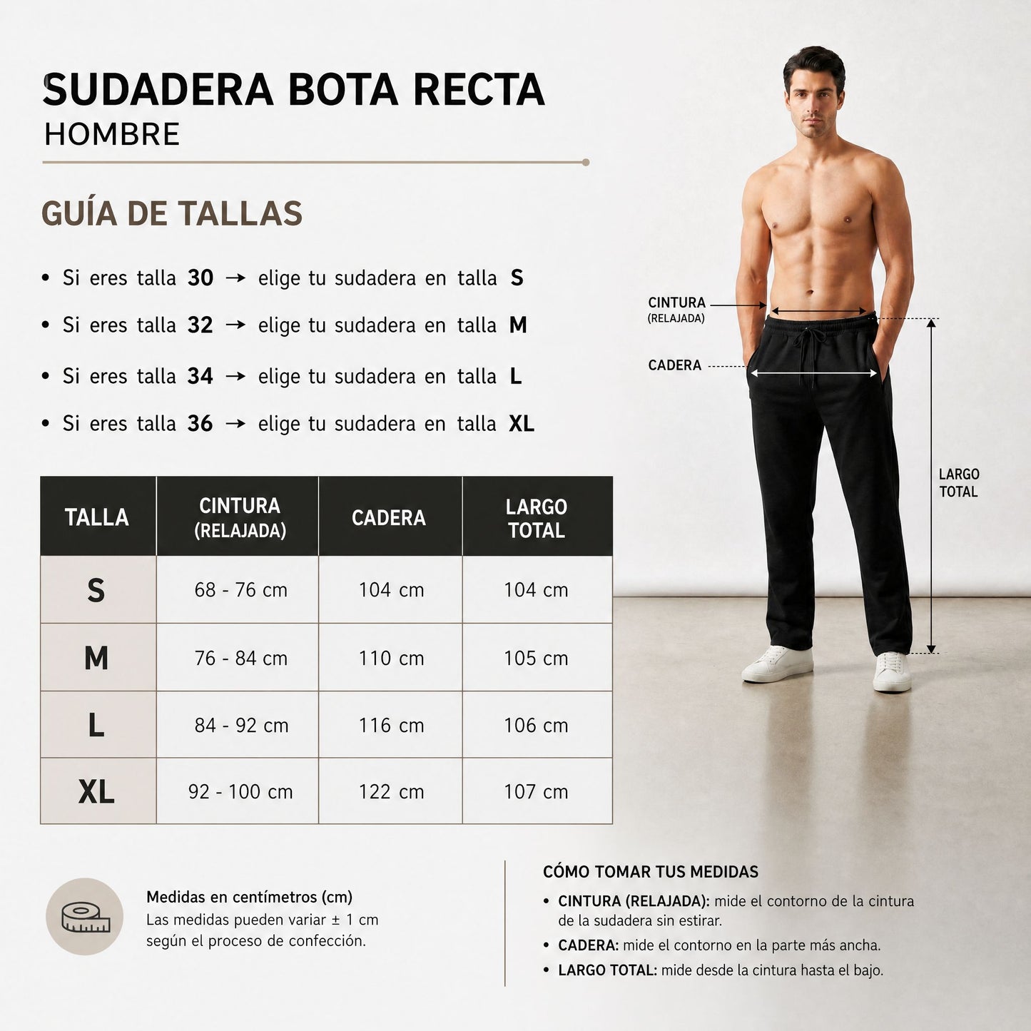 Jogger bota recta para hombre