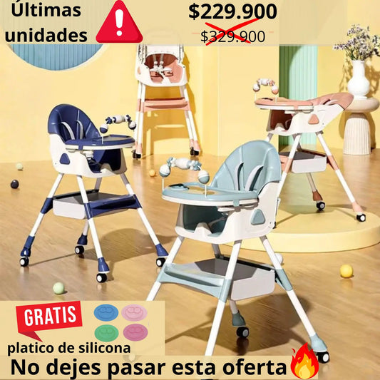 Silla multifuncional 6 en 1 + Juego sensorial Montessori: crece con tu bebé y simplifica tu día a día