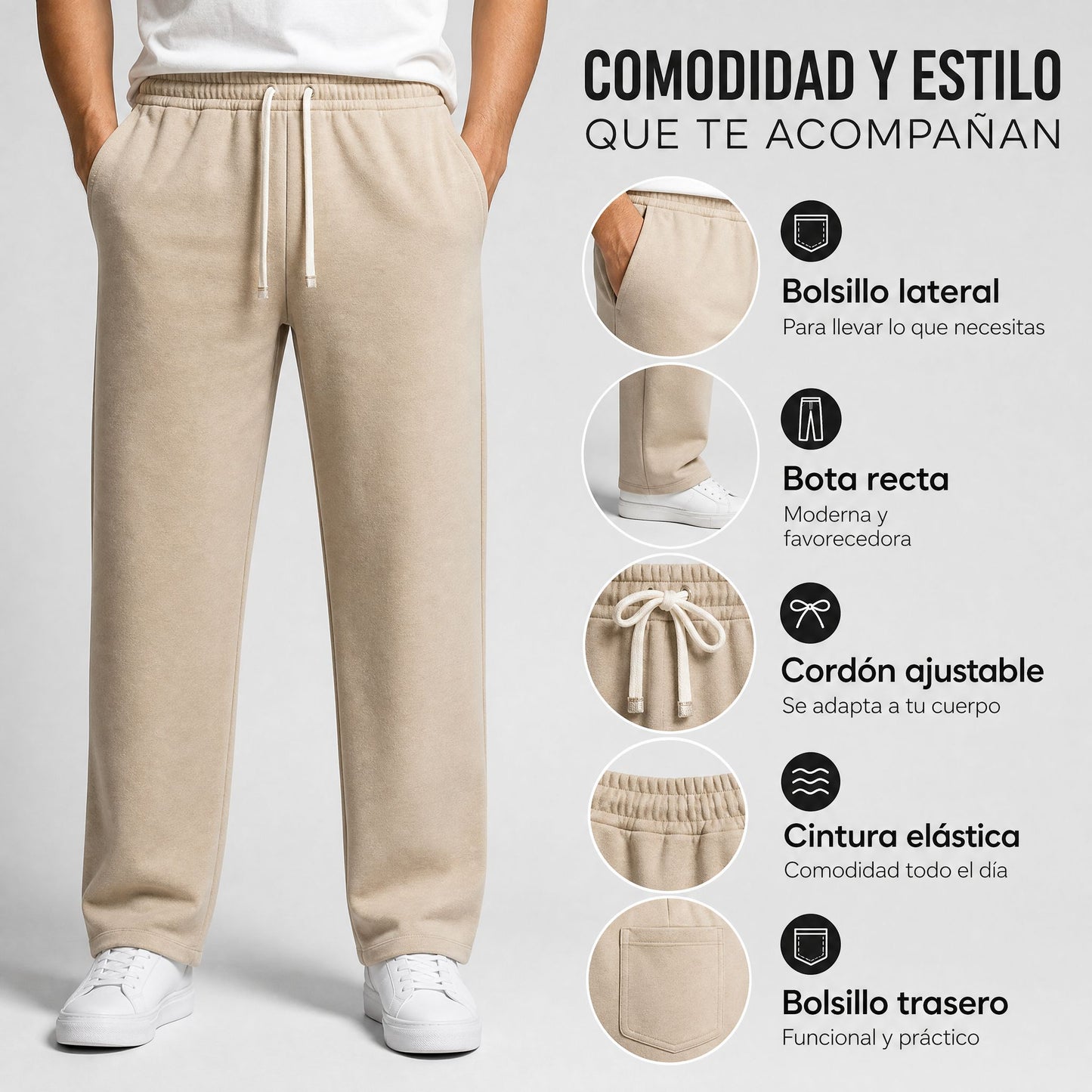 Jogger bota recta para hombre